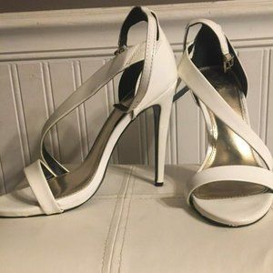 LZL White Stiletto Heels - Size 7